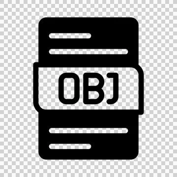Obj format file type icons. document extension symbol icon.  Stock Illustration