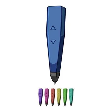 Object 3d pen cartoon vector graphic Stock Illustration