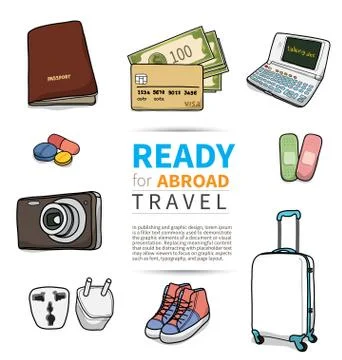 Object for abroad travel Stock Illustration