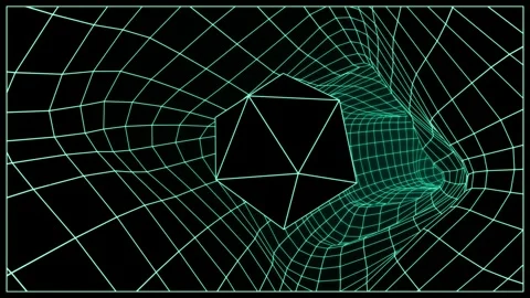 Object in abstract tunnel retro style loop Stock Footage 300826366