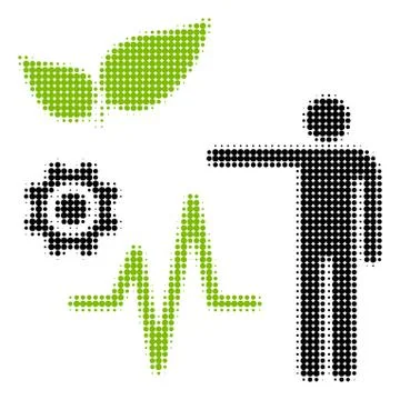 Object Analysis Halftone Icon Illustrazione stock