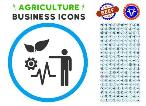 Object Analysis Rounded Icon with Set Stock Illustration