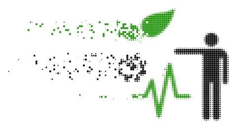 Object Analysis Shredded Pixel Icon Stock Illustration