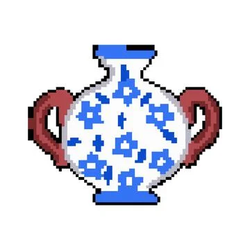 Object antique vase pixel art vector illustration Stock Illustration