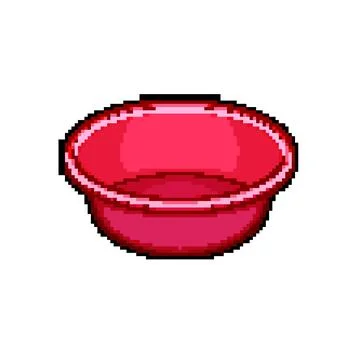 Object basin plastic pixel art vector illustration Stock Illustration