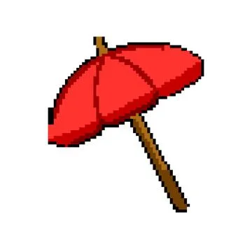 Object beach umbrella pixel art vector illustration Stock Illustration