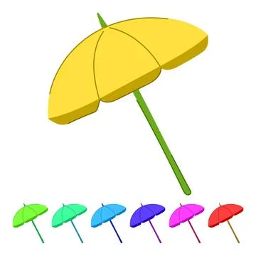 Object beach umbrella vector cartoon graphic Stock Illustration