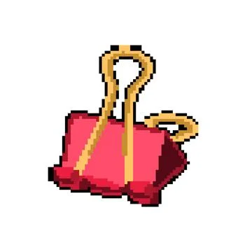 Object binder clip pixel art vector illustration Stock Illustration