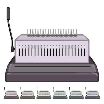 Object binding machine cartoon vector graphic Stock Illustration