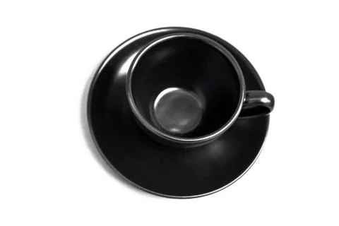Object black ceramic Cup isolated white background Stock Photos