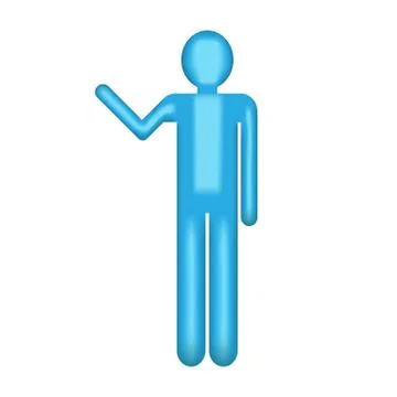 Object blue man waving symbol Stock Illustration