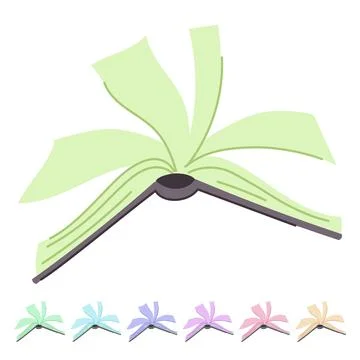 Object book open vector cartoon graphic Stock Illustration