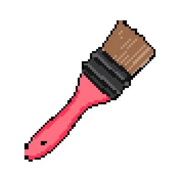 Object brush paint tool pixel art vector illustration Stock Illustration