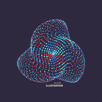 Object consisting of points. 3d futuristic technology style. Vector. 스톡 일러스트