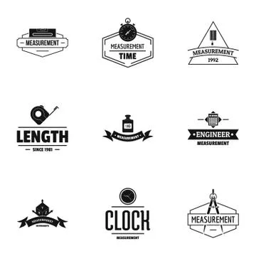 Object construction logo set, simple style Illustrazione stock