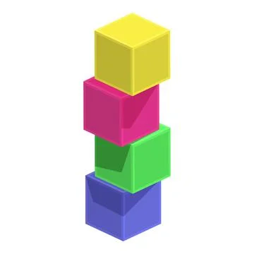 Object cubes icon cartoon vector. Children building blocks Stock Illustration