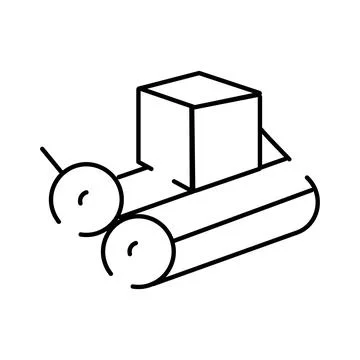 Object on cylindrical rollers illustrating motion or production Stock Illustration