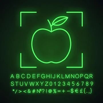 Object detection app neon light icon Stockillustratie