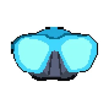 Object diving mask pixel art vector illustration Illustrazione stock