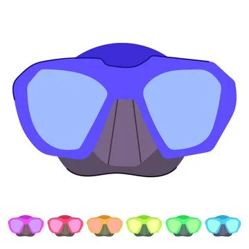 Object diving mask vector cartoon graphic Illustrazione stock