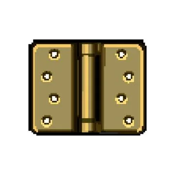 Object door hinge pixel art vector illustration Illustrazione stock