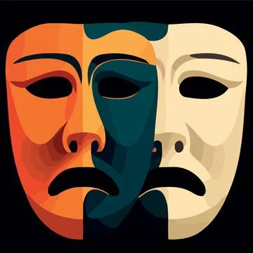 Object dramatic theater masks Stock-Illustration