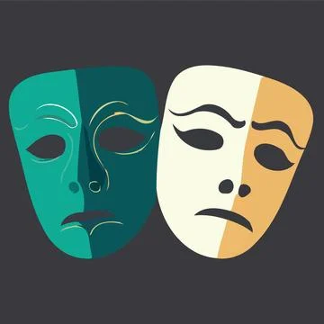 Object dramatic theater masks Stock Illustration