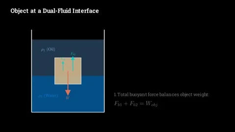 Object at a dual-fluid interface 스톡 동영상 335764334