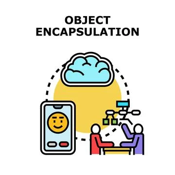 Object encapsulation concept programming code developing Illustration