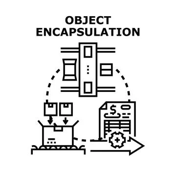 Object encapsulation programming data processing concept Stock Illustration