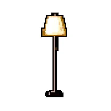 Object floor lamp game pixel art vector illustration Illustrazione stock