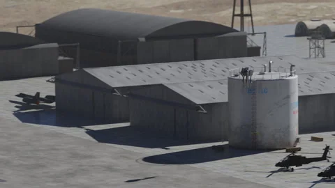 Object Flyover Military Base Stock Footage 260955147