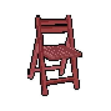 Object folding chair pixel art vector illustration Illustrazione stock
