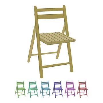 Object folding chair vector cartoon graphic Stock Illustration