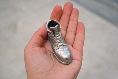 Object in the form of a boot printed on a 3d printer and covered with enamel Stock Photos