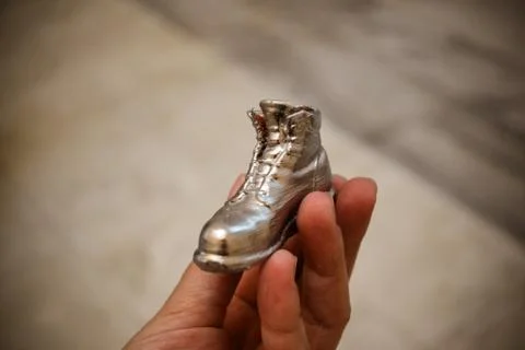 Object in the form of a boot printed on a 3d printer and covered with enamel Stock Photos