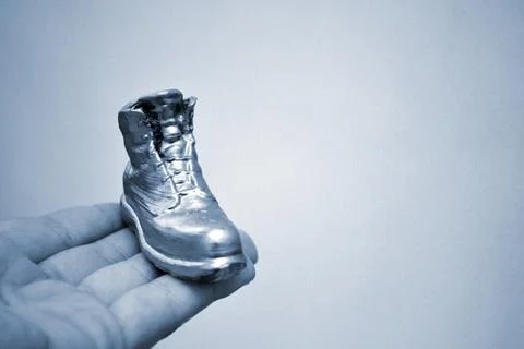Object in the form of a boot printed on a 3d printer and covered with enamel Stock Photos