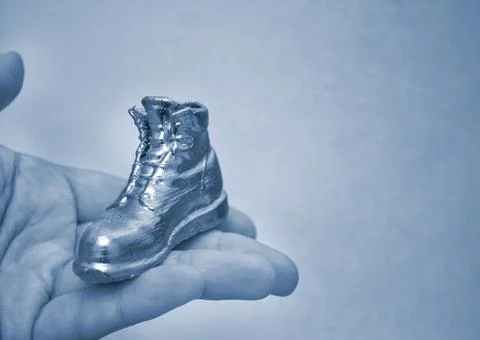 Object in the form of a boot printed on a 3d printer and covered with enamel Stock Photos