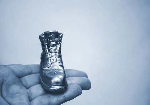 Object in the form of a boot printed on a 3d printer and covered with enamel Stock Photos