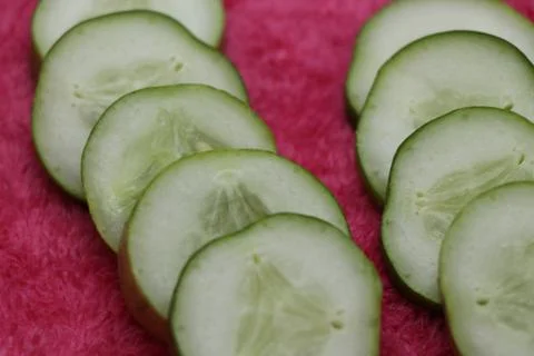 Object fresh slice cut cucumber Stock Photos