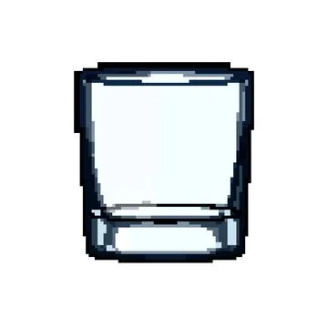 Object glass cup pixel art vector illustration Stock Illustration