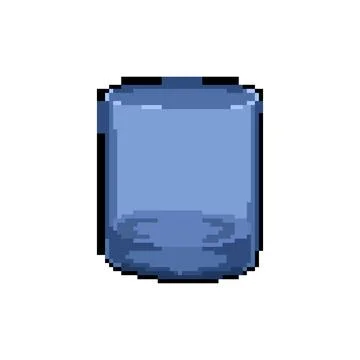 Object glass cup pixel art vector illustration Stock Illustration