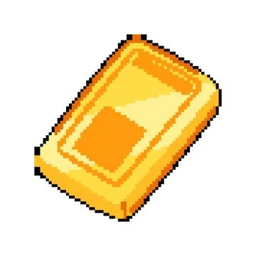 Object gold bar pixel art vector illustration Stock Illustration