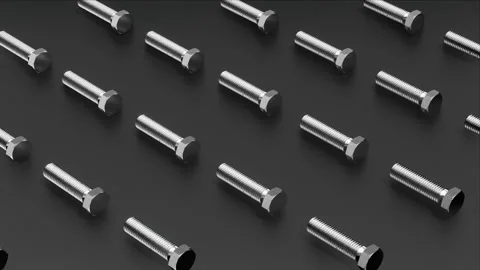 Object group of metal bolts in a row Stock Footage 265248566
