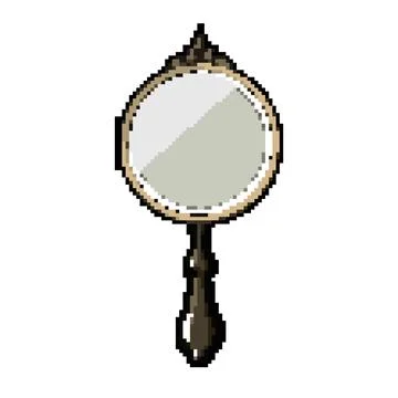 Object hand mirror pixel art vector illustration Stock Illustration