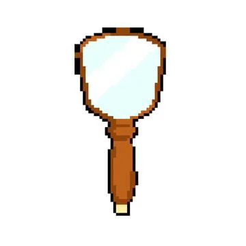 Object hand mirror pixel art vector illustration Stock Illustration