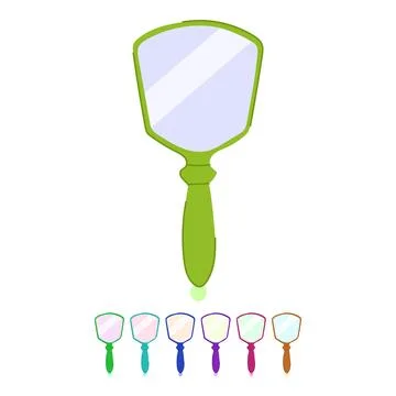 Object hand mirror vector cartoon graphic Stock Illustration