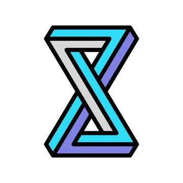 Object impossible geometric shape color icon vector illustration 스톡 일러스트