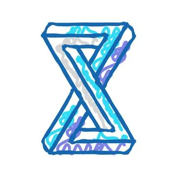 Object impossible geometric shape icon doodle illustration Stock Illustration