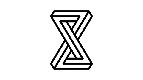 Object impossible geometric shape line icon animation Stock Footage 224374306